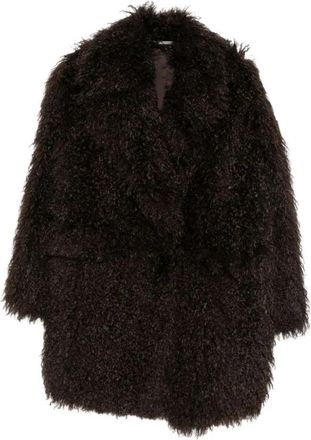 Tagliatore Nepbont & Lammy Coat - Dames - Jassen - Bruin - 2XS - Nepbont - Jassen