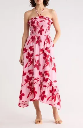 West K Strapless Midi Dress in Pink Floral at Nordstrom Rack, Size X-Small
