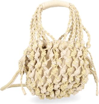 Alysi Neutrals Open Weave Inricate Shoulder Bag