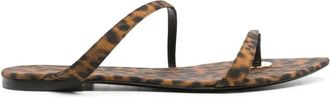 Saint Laurent Sandalen - Saint Laurent Tanger Flat Sandals - Gr. 37,5 (EU) - in Braun - für Damen