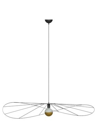 Thoro L&aacute;mpara de techo negro acero alt. 150 cm