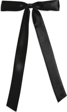 Tasha Long Skinny Bow Barrette in Black at Nordstrom