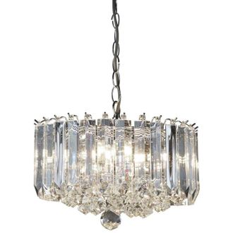 Searchlight Sospensione Classico Sigma Acciaio Cromo Policarbonato Trasparente 4 Luci E14