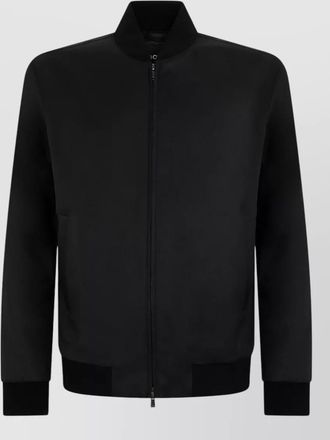 HUGO BOSS virgin wool ribbed blouson jacket