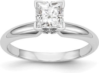 Diamond2Deal 14k White Gold Lab Grown Diamond Wedding Band Ring 1/2Ct Clarity- VS Color- G-H