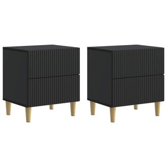 vidaXL Armario De Noche Con Caj&oacute;n 2 Pcs Negro 43 X 34,5 X 48 Cm Vidaxl