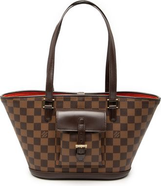 Louis Vuitton Pre-owned Womens Damier Ebene Manosque Pm - Brown Textile - One Size