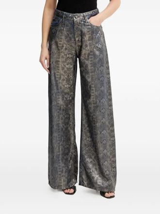 Guess Co snakeskin-print jeans - Silver