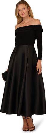 Adrianna Papell Womens Mikado Combo Ankle Dress - Black - Size 18 UK