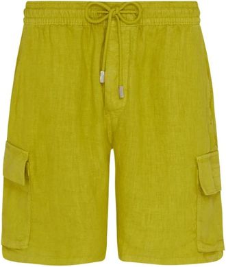 Vilebrequin Baie Bermuda Shorts - Heren - Korte Broeken - Groen - M - Linnen - Korte Broeken