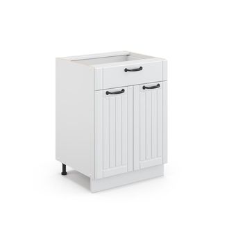 Vicco Mueble Bajo De Cocina Fame-line, Blanco Casa De Campo, 60 Cm Con Caj&oacute;n, Sin Encimera, Vicco