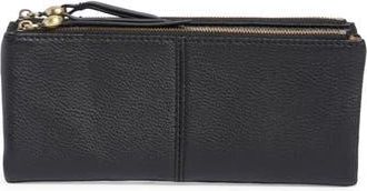 Hobo Keen Large Zip Top Leather Wallet in Black at Nordstrom Rack