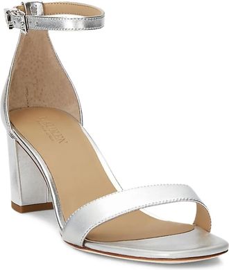 Lauren Ralph Lauren Sandalen met metallic enkelbandjes - Zilver