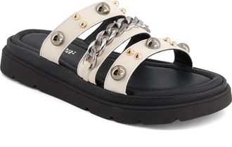 Andrea Womens Triple Strap Chain Sandals 90841