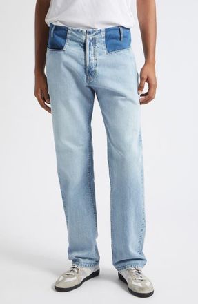 Maison Margiela Waistless Straight Leg Jeans in Shades Of Indigo Blue at Nordstrom, Size 30