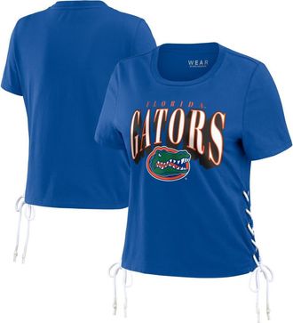 WEAR by Erin Andrews Womens WEAR by Erin Andrews Royal Florida Gators Side Lace-Up Modest Crop T-Shirt at Nordstrom, Size Xx-Large