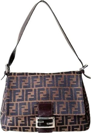 Fendi Pre-owned Mamma Baguette - Dames - Vintage Schoudertas - Bruin - ONE Size - Leer - Vintage