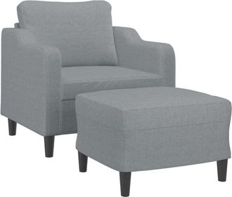 vidaXL Vidaxl - Sill&oacute;n Con Taburete Tela Gris Claro 60 Cm