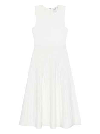 Hérve Léger Abito svasato plissettato - Bianco