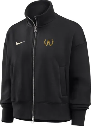 Nike Womens College (Tuskegee University) Nike Womens Phoenix Fleece Track Jacket in Black | ZW052NTUSU26-BLK