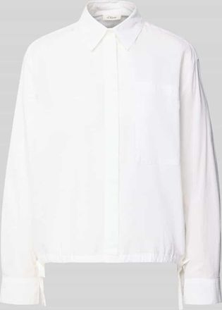 s.Oliver Red Label Boxy Fit Langarmbluse aus reiner Baumwolle in Weiss, Gr&ouml;&szlig;e 34