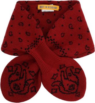 Guest In Residence Deep Red Knitted Wool-Cashmere Scarf