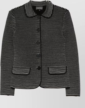 Emporio Armani ribbed slim-fit striped cardigan