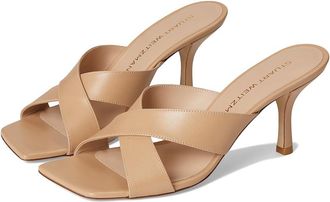 Stuart Weitzman Dayna Slide 75 Womens Wedge Shoes Adobe : 7.5 M, Leather