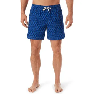 Fair Harbor Anchor Water Repellent Swim Trunks in Diamond Sharks at Nordstrom, Size Large