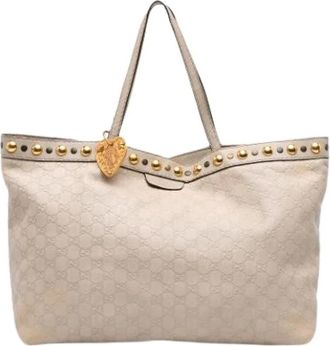 Gucci Pre-owned Tote Bags, female, White, Size: ONE SIZE Pre-owned Vintage Tote Bag