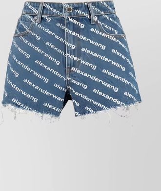 Alexander Wang denim high-rise logo-print short shorts