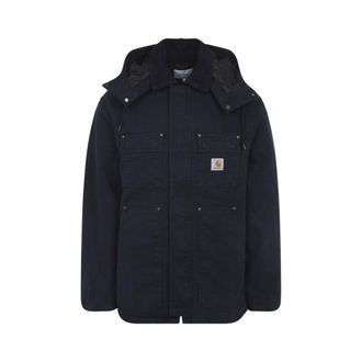 Carhartt Work in Progress Casual Utility Jacket With Detachable Hood And Flap Pockets