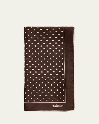 Valentino Garavani Polka-Dot Silk Foulard Scarf