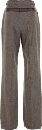Prada Womens Tech Wool Trousers Gray Polyester Virgin