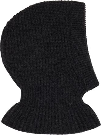 Christophe Lemaire ribbed-knit lambs wool balaclava - unisex - Lambs Wool - M - Grey