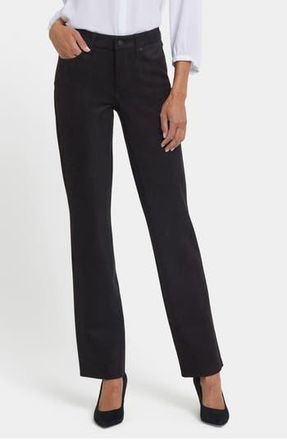 NYDJ Marilyn Straight Leg Faux Suede Pants in Black at Nordstrom Rack, Size 14