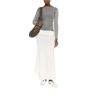 BASERANGE Omato Long Sleeve Tee - Dames - Longsleeves - Grijs - XS - Katoen - Tops
