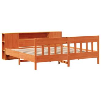 Berkfield Home Decorative Bookcase Bed without Mattress Wax Brown 200x200cm Soli | Size: 200x200 cm