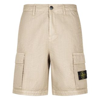 Stone Island Casual Shorts, male, Beige, Size: W32 Cargo Shorts