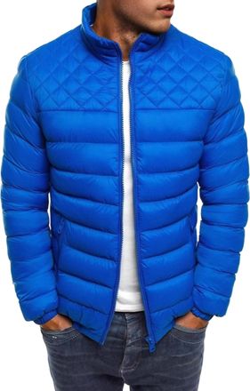 Generic Cold Weather Jackets for Men Mens Puffer Jackets Lightweight Insulated Winter Puffy Coat for Travel Ski Royal Blue X-Large