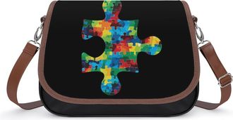 Generic The Autism PuzzlePiece Small Womens Crossbody Bags Shoulder Handbag with Adjustable Strap for Travel