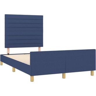 vidaXL Estructura De Cama Sin Colch&oacute;n Tela Azul 120x190 Cm Vidaxl