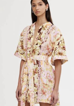 Significant Other Nicole Shirt Dress In Jungle Mix / Pink