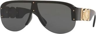 Versace Ve 4391 Zonnebril - Heren - Zonnebrillen - Zwart - 48 MM - Nylon - Accessoires