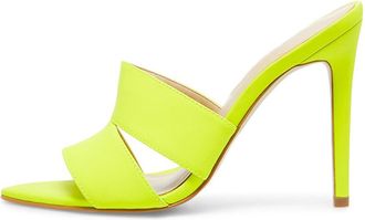 Generic Green,4.5 UK,Womens Satin Sandals Peep Open Toe Stiletto High Heels Slip On Pumps Summer Backless Party Wedding Dress Mules Shoes