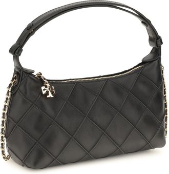 Tory Burch Womens Fleming Clutch Black Lamb Ovis Aries Clutches