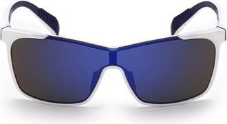 adidas Shield Sunglasses in White /Blue Mirror at Nordstrom