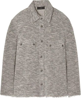 Alanui raw-edge m&eacute;lange cotton overshirt - men - Cotton/Cotton - S - Neutrals