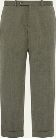The Row Mens Seth Grey Melange Straight-Leg Trousers