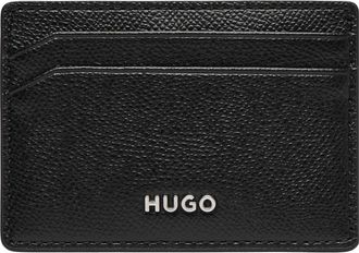 HUGO BOSS Set van Pasjeshouder en Sleutelhanger van Kunstleer - Heren - Portefeuilles - Zwart - ONE Size - Leer - Accessoires